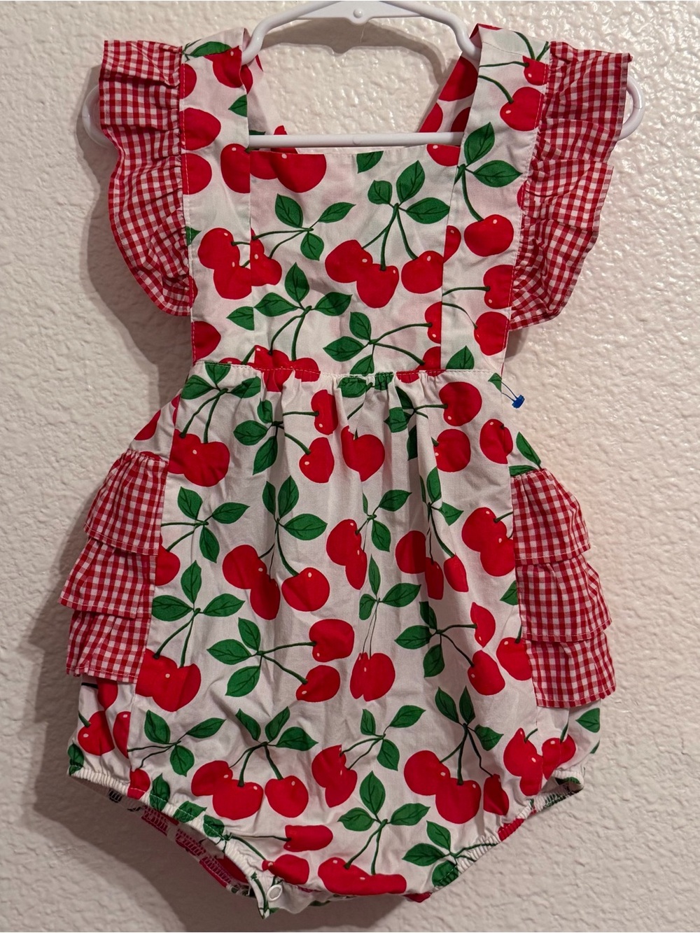 Kelly's Kids red cherry romper